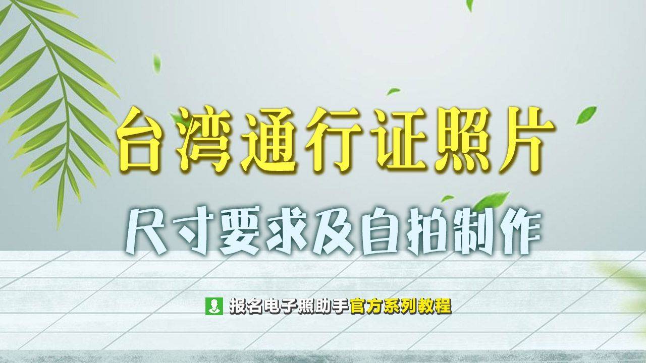 台湾通行证护照照片尺寸要求及手机拍照制作方法